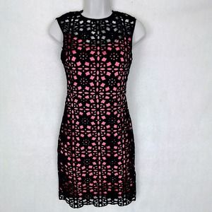 B Darlin Laser Cutout‎ Mini Dress Size S (3/4) in Black and Pink